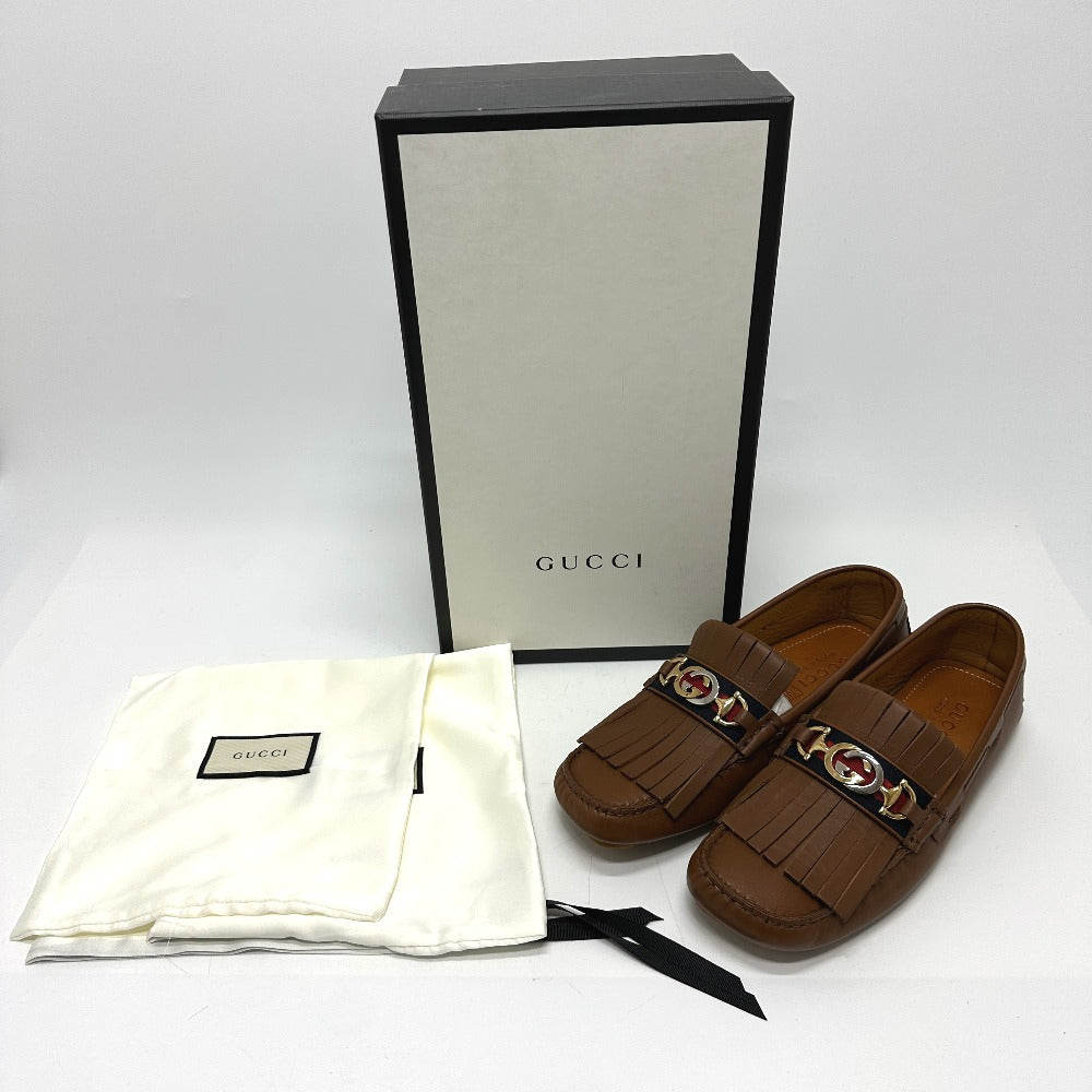 GUCCI loafers 575642 leather Brown Interlocking G 7