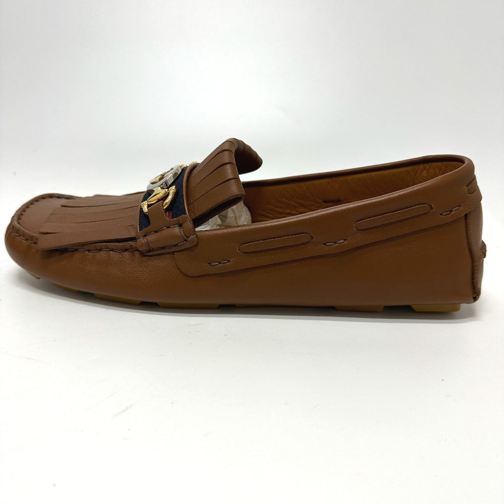 GUCCI loafers 575642 leather Brown Interlocking G 7