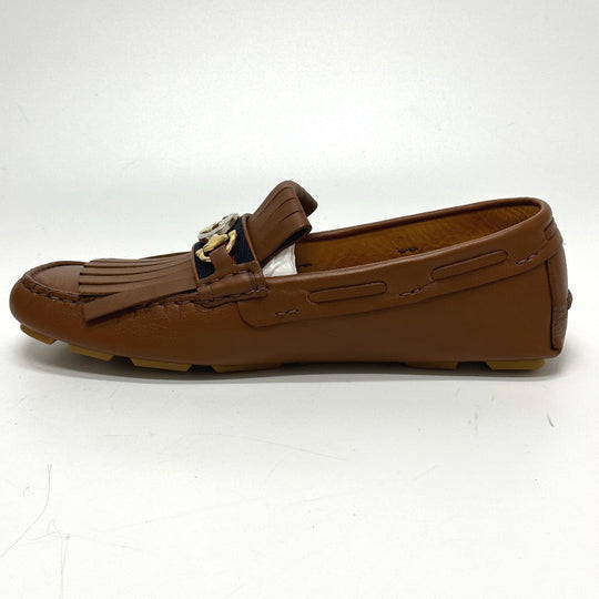 GUCCI loafers 575642 leather Brown Interlocking G 7