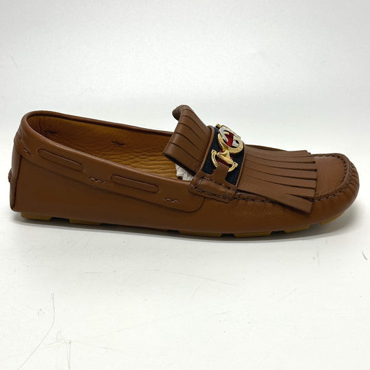 GUCCI loafers 575642 leather Brown Interlocking G 7