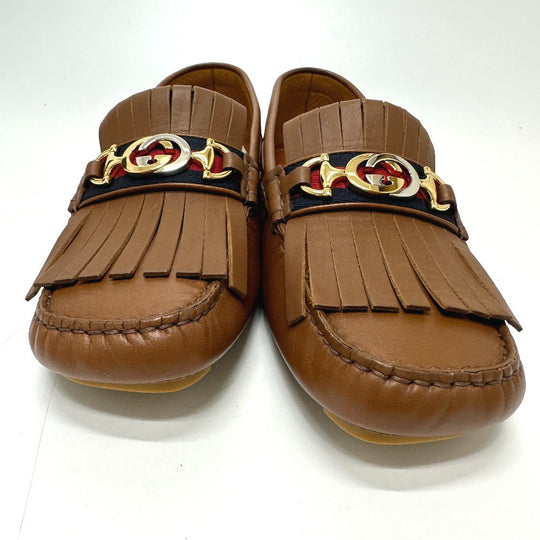 GUCCI loafers 575642 leather Brown Interlocking G 7