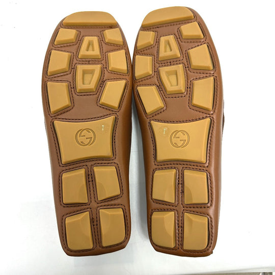 GUCCI loafers 575642 leather Brown Interlocking G 7