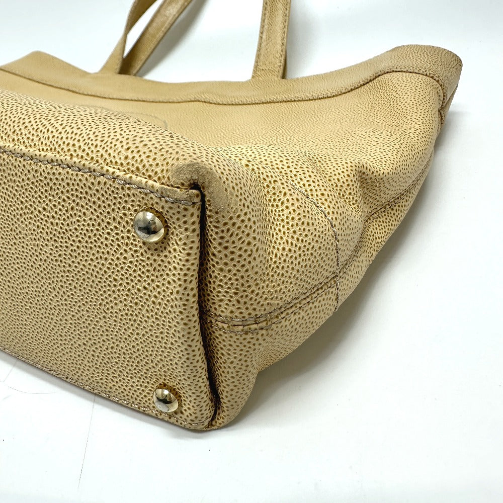CHANEL Tote Bag Caviar skin beige COCO Mark CC Women Used Authentic