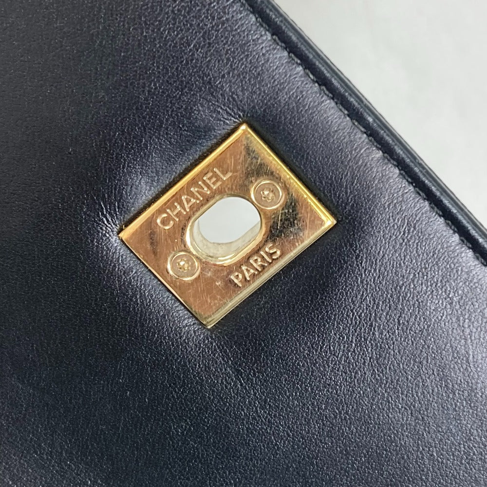 CHANEL Shoulder Bag A93749 Caviar skin black COCO Mark CC Matelasse Quilting Top handle Women Used Authentic