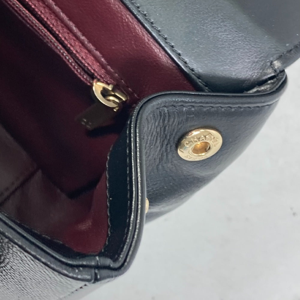 CHANEL Shoulder Bag A93749 Caviar skin black COCO Mark CC Matelasse Quilting Top handle Women Used Authentic
