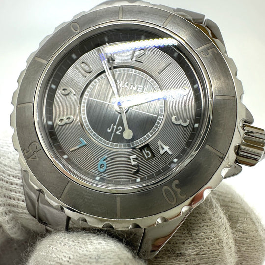 CHANEL Watches Quartz H2978 ceramic Silvertype J12 Chromatic gray dial Women Used Authentic