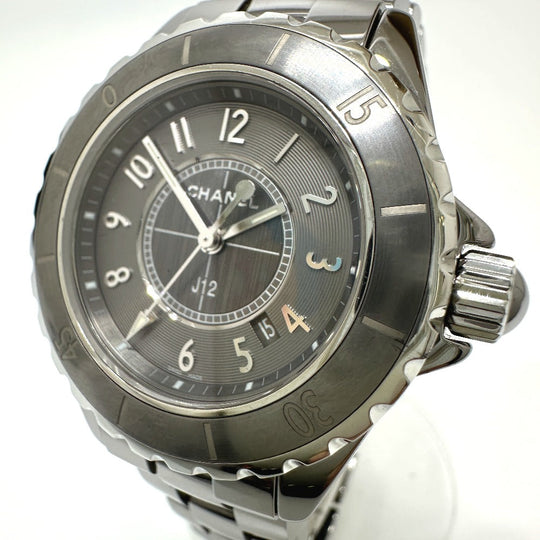 CHANEL Watches Quartz H2978 ceramic Silvertype J12 Chromatic gray dial Women Used Authentic