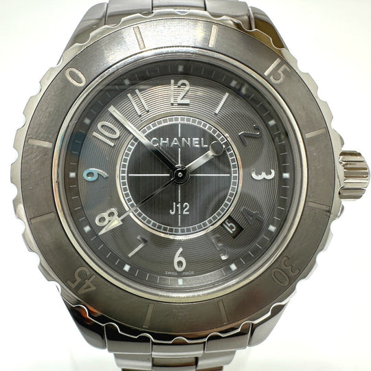 CHANEL Watches Quartz H2978 ceramic Silvertype J12 Chromatic gray dial Women Used Authentic