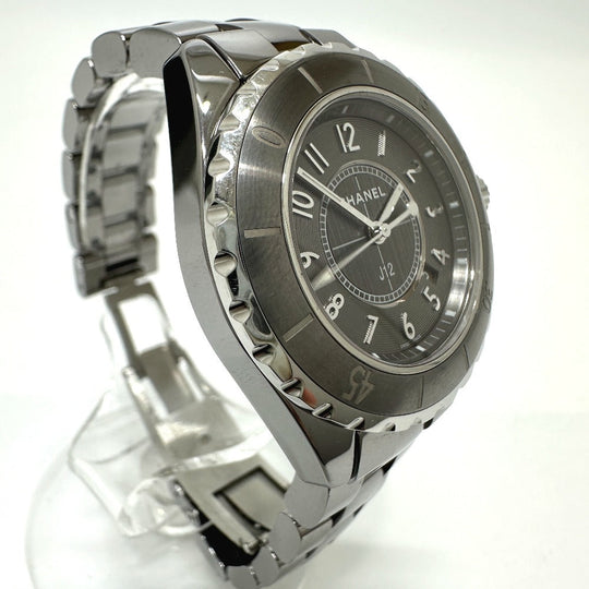 CHANEL Watches Quartz H2978 ceramic Silvertype J12 Chromatic gray dial Women Used Authentic