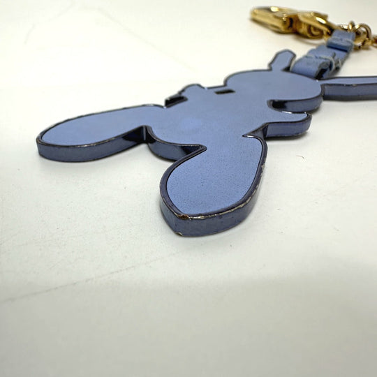 LOUIS VUITTON key ring M62736 leather purple LV Rabbit Jeff Koons Women Used Authentic