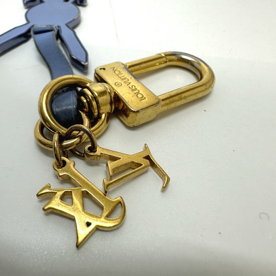 LOUIS VUITTON key ring M62736 leather purple LV Rabbit Jeff Koons Women Used Authentic