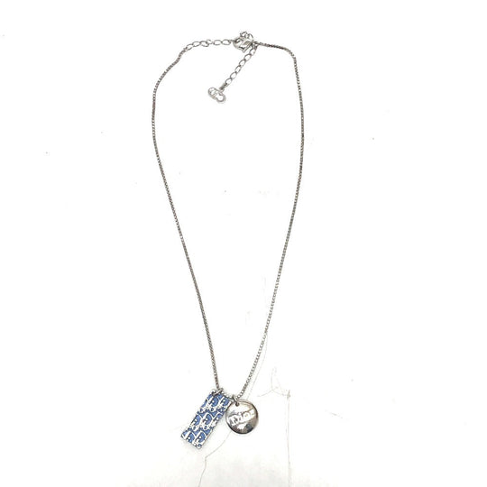 Dior Necklace metal blue Trotter Number 2 plate Women Used Authentic