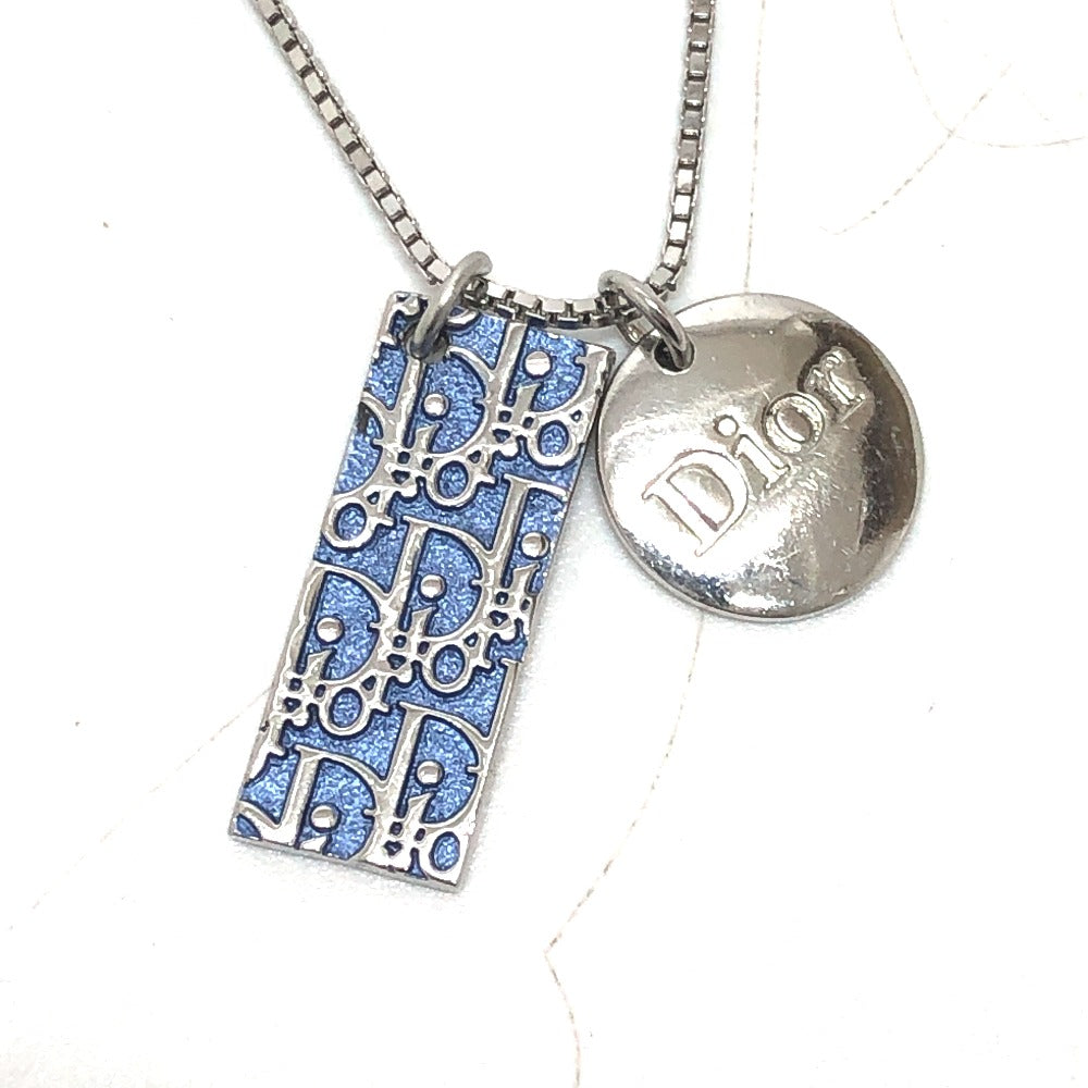 Dior Necklace metal blue Trotter Number 2 plate Women Used Authentic