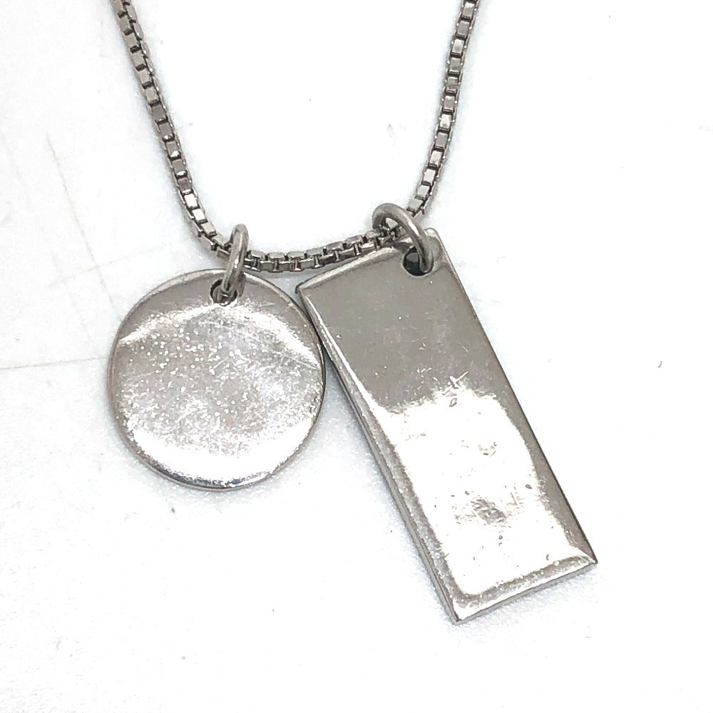 Dior Necklace metal blue Trotter Number 2 plate Women Used Authentic