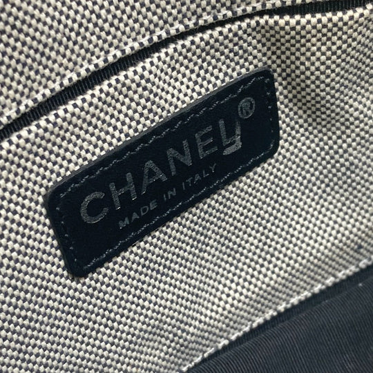CHANEL Shoulder Bag canvas Gray type No.5 CC Camellia COCO Mark Chain Women Used Authentic