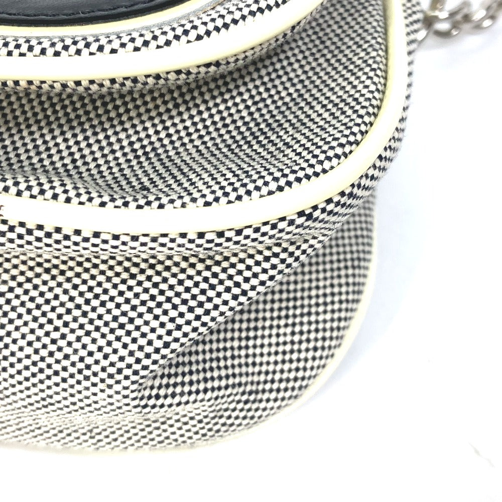 CHANEL Shoulder Bag canvas Gray type No.5 CC Camellia COCO Mark Chain Women Used Authentic