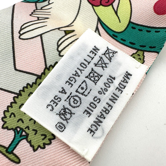 HERMES scarf silk pink Twilly Women Used Authentic