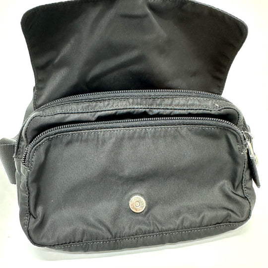 PRADA Waist bag Nylon / leather black Triangle logo Sling bag mens Used Authentic
