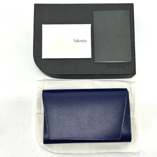 Valextra Notebook cover leather blue Women Used Authentic