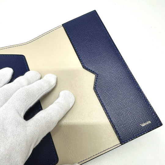Valextra Notebook cover leather blue Women Used Authentic
