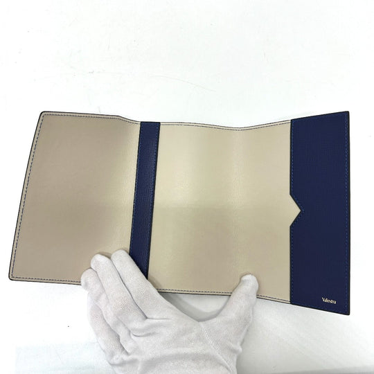Valextra Notebook cover leather blue Women Used Authentic