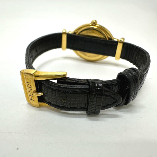 FENDI Watches Quartz 640L Gold Plated gold Change belt 5 colors white dial Women Used Authentic