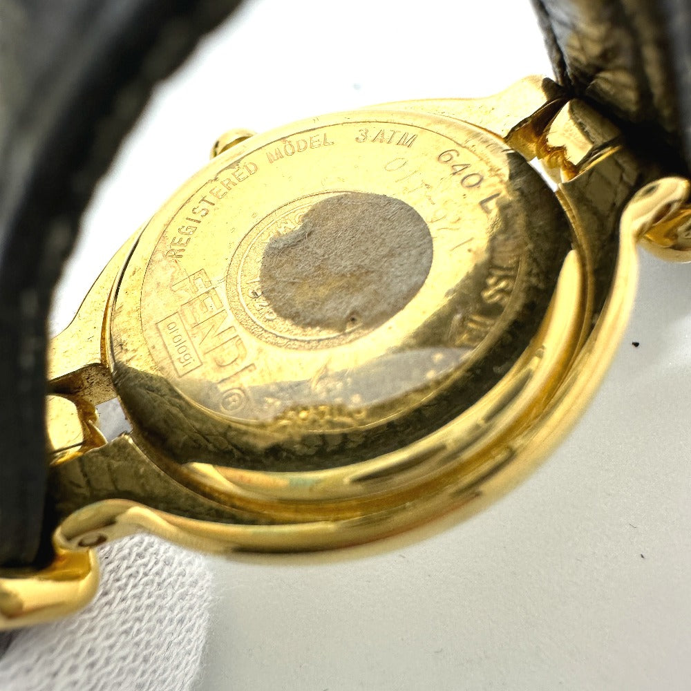 FENDI Watches Quartz 640L Gold Plated gold Change belt 5 colors white dial Women Used Authentic
