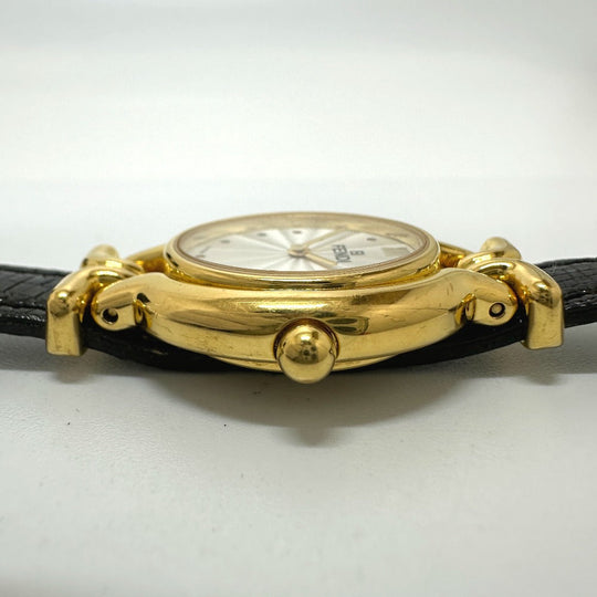 FENDI Watches Quartz 640L Gold Plated gold Change belt 5 colors white dial Women Used Authentic