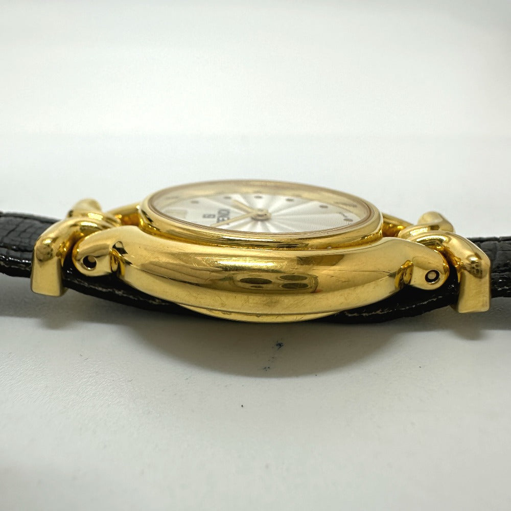 FENDI Watches Quartz 640L Gold Plated gold Change belt 5 colors white dial Women Used Authentic