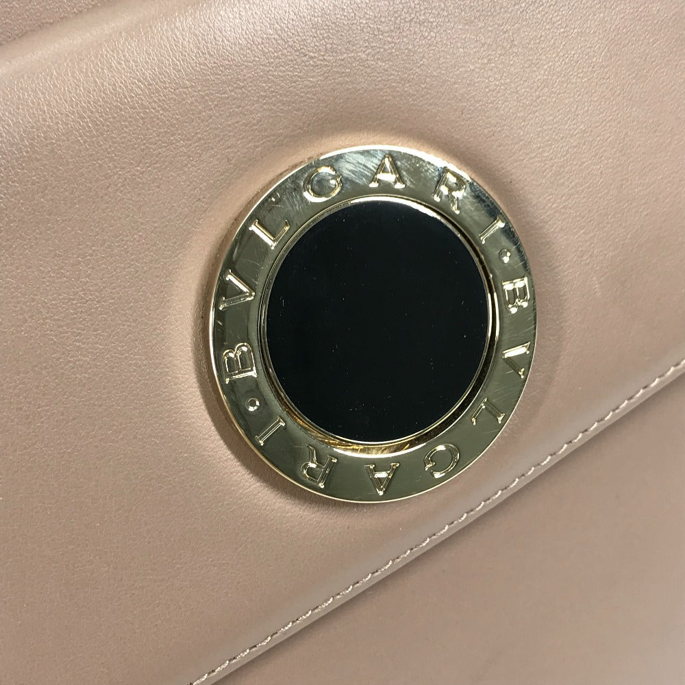 BVLGARI Shoulder Bag leather Pink beige type Bvlgari Bvlgari logo Tote Bag Women Used Authentic