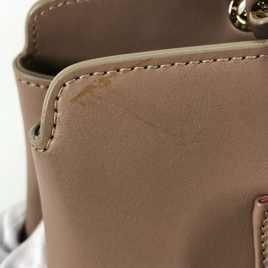 BVLGARI Shoulder Bag leather Pink beige type Bvlgari Bvlgari logo Tote Bag Women Used Authentic