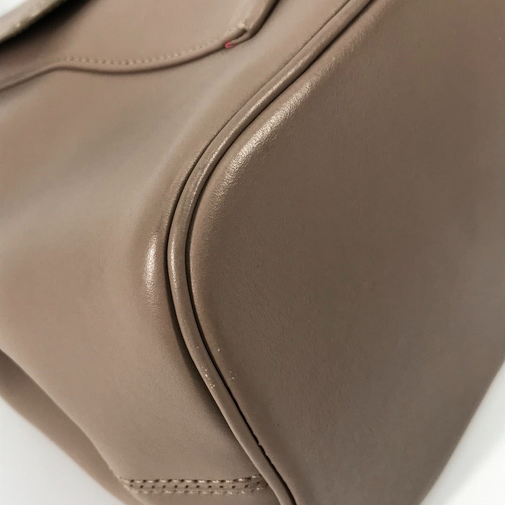 BVLGARI Shoulder Bag leather Pink beige type Bvlgari Bvlgari logo Tote Bag Women Used Authentic