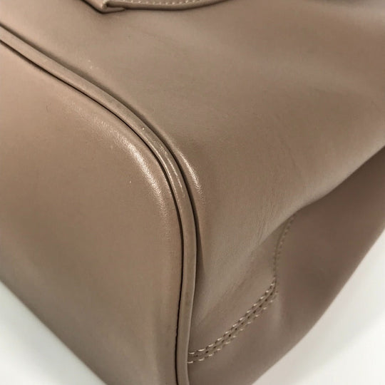 BVLGARI Shoulder Bag leather Pink beige type Bvlgari Bvlgari logo Tote Bag Women Used Authentic
