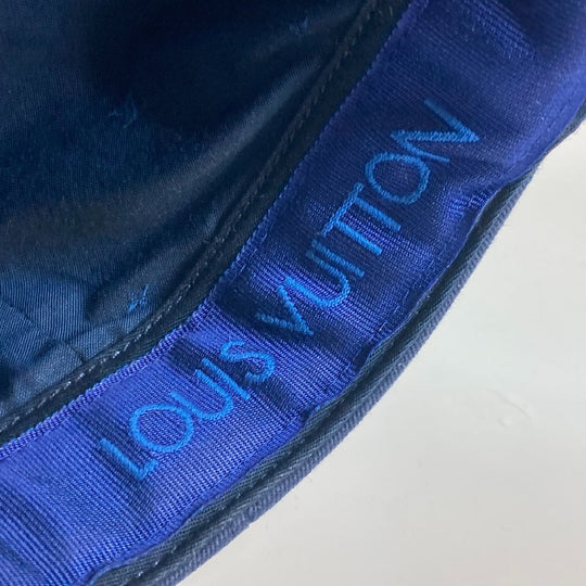 LOUIS VUITTON cap MP2971 cotton Navy Casquette/LV Fire mens 58 Used Authentic