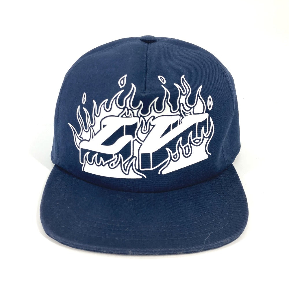 LOUIS VUITTON cap MP2971 cotton Navy Casquette/LV Fire mens 58 Used Authentic
