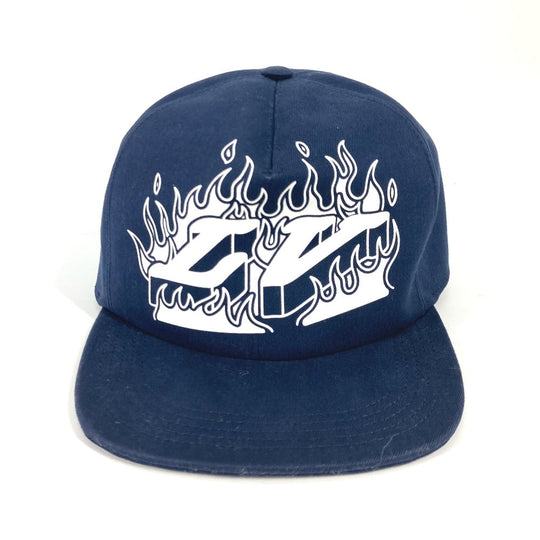 LOUIS VUITTON cap MP2971 cotton Navy Casquette/LV Fire mens 58 Used Authentic