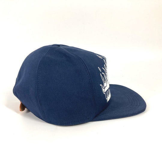 LOUIS VUITTON cap MP2971 cotton Navy Casquette/LV Fire mens 58 Used Authentic