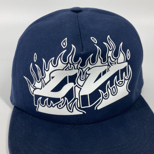 LOUIS VUITTON cap MP2971 cotton Navy Casquette/LV Fire mens 58 Used Authentic