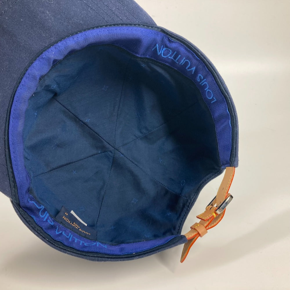 LOUIS VUITTON cap MP2971 cotton Navy Casquette/LV Fire mens 58 Used Authentic
