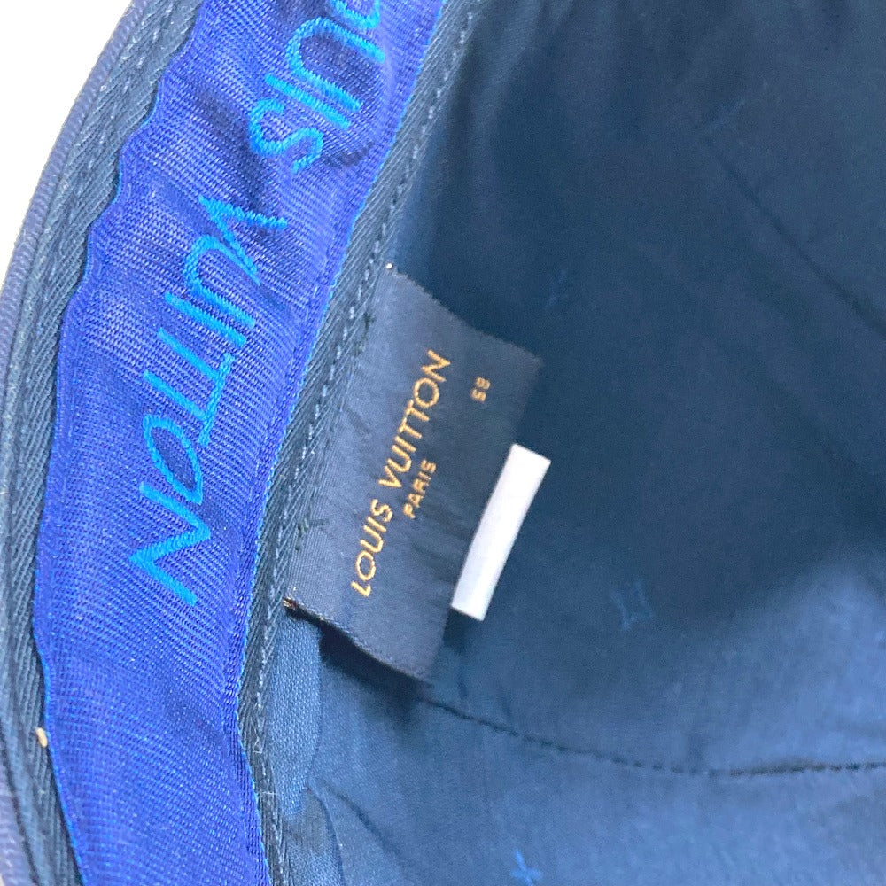 LOUIS VUITTON cap MP2971 cotton Navy Casquette/LV Fire mens 58 Used Authentic
