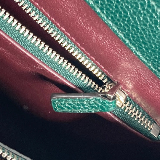 GUCCI Handbag 569712 leather green Zumi Small GG Women Used Authentic