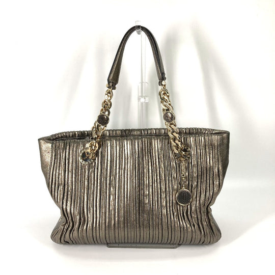 BVLGARI Handbag leather Bronze type Bulgari Bulgari Women Used Authentic