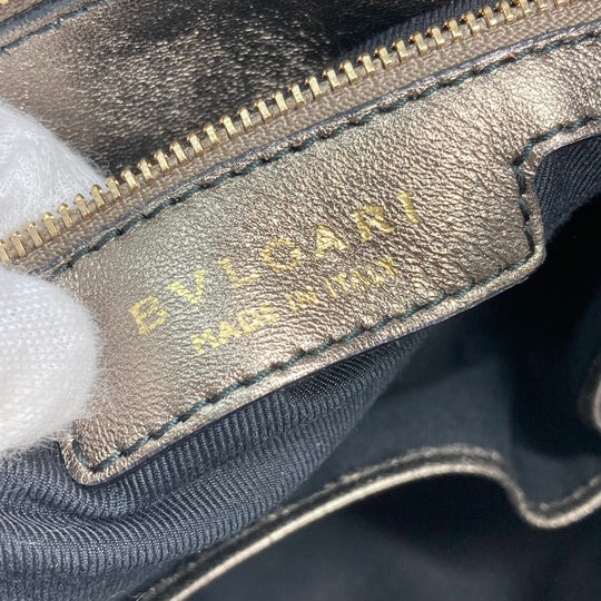 BVLGARI Handbag leather Bronze type Bulgari Bulgari Women Used Authentic