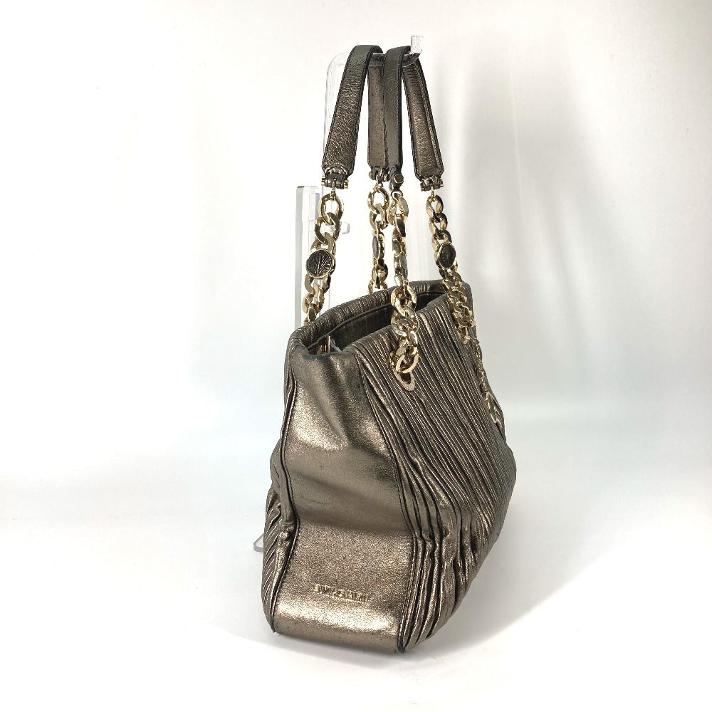 BVLGARI Handbag leather Bronze type Bulgari Bulgari Women Used Authentic