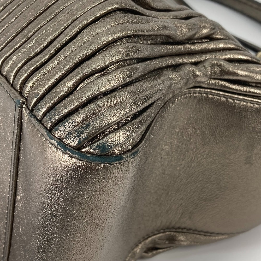 BVLGARI Handbag leather Bronze type Bulgari Bulgari Women Used Authentic