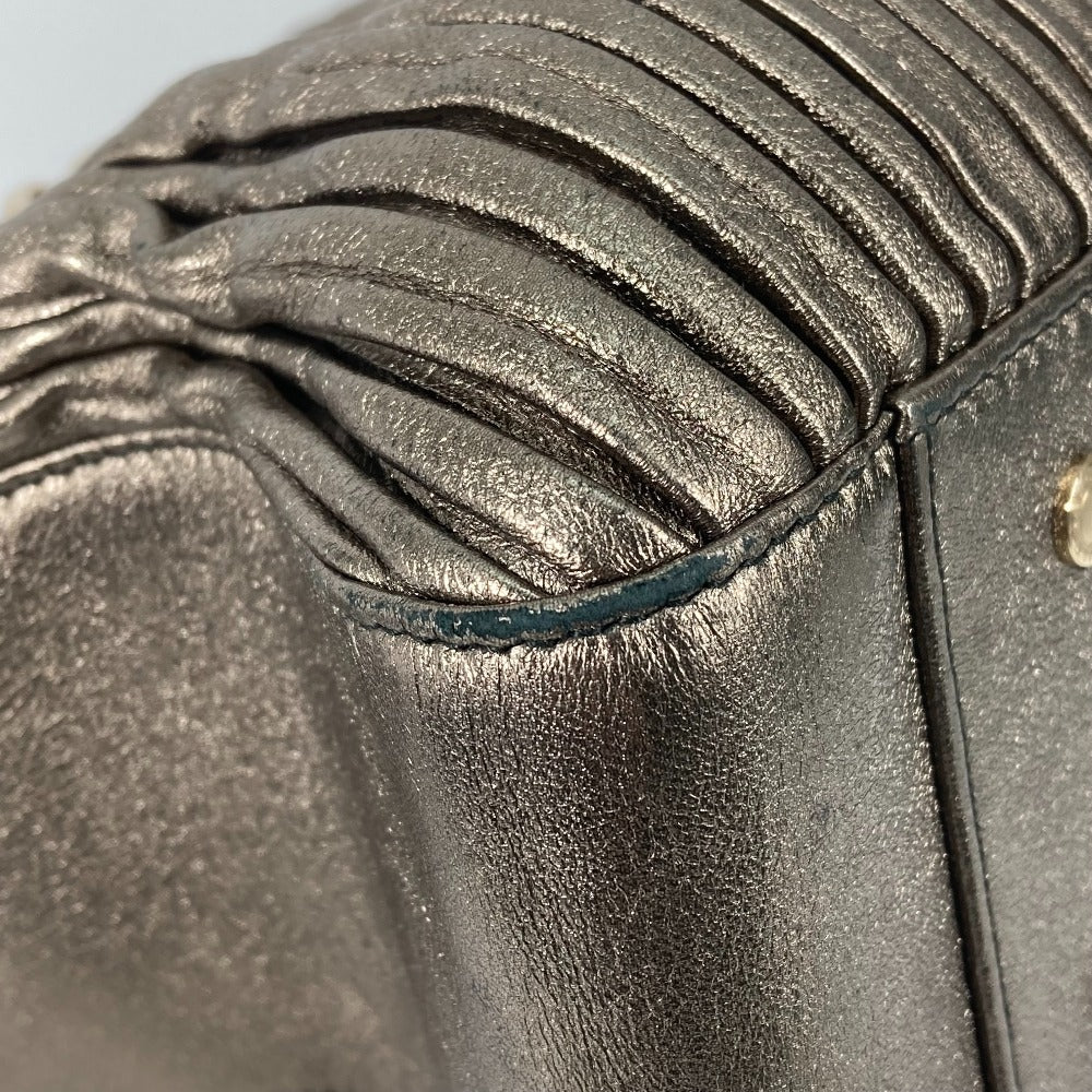 BVLGARI Handbag leather Bronze type Bulgari Bulgari Women Used Authentic