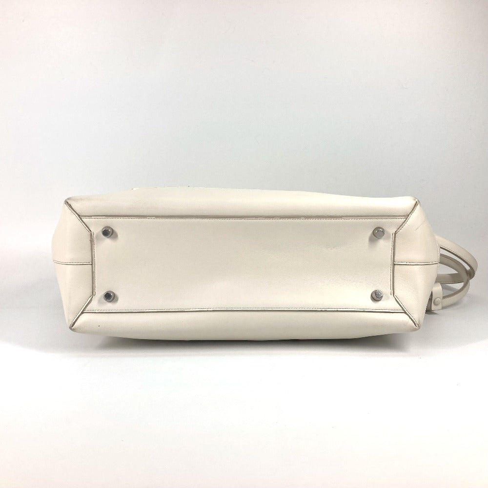 BOTTEGAVENETA Tote Bag 575943 leather white Maxi INTRECCIATO Arco medium Women Used Authentic