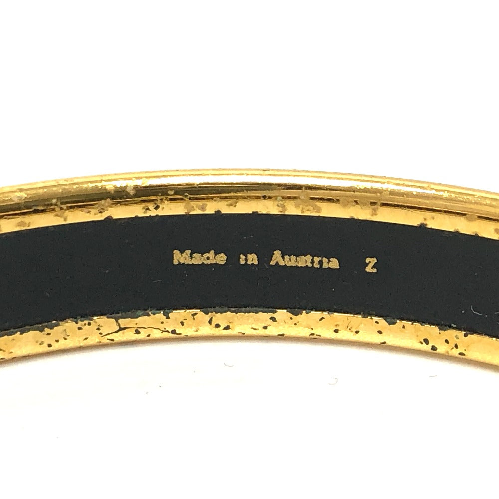 HERMES Bangle Gold Plated, Cloisonne Red type Emaille PM Women Used Authentic