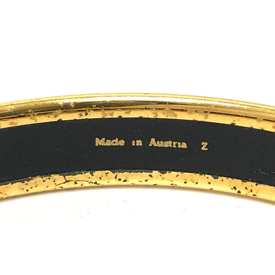 HERMES Bangle Gold Plated, Cloisonne Red type Emaille PM Women Used Authentic