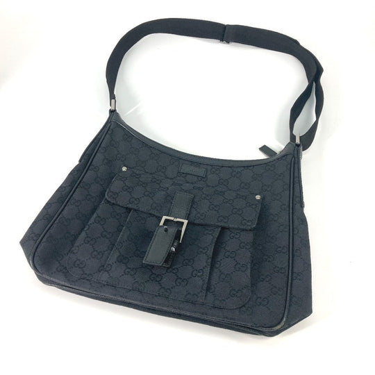 GUCCI Shoulder Bag 114272 GG canvas black GG mens Used Authentic